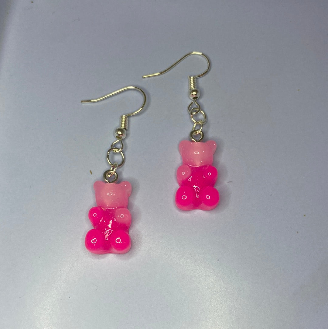 Pink Ombre Gummy Bear Earrings