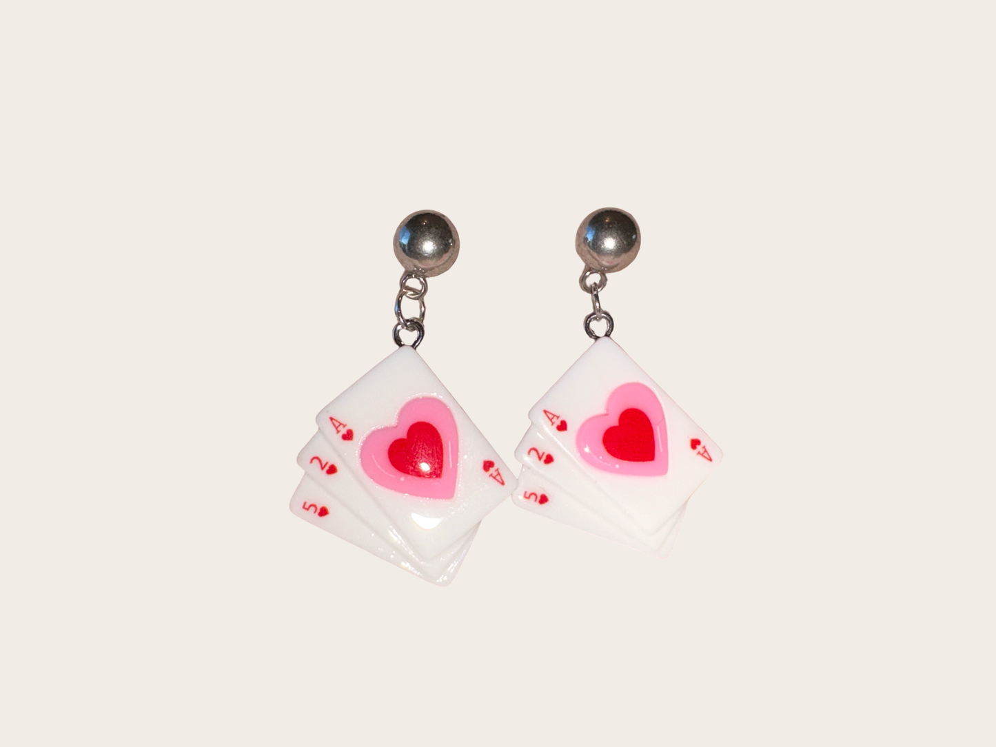 Silver Card Earrings