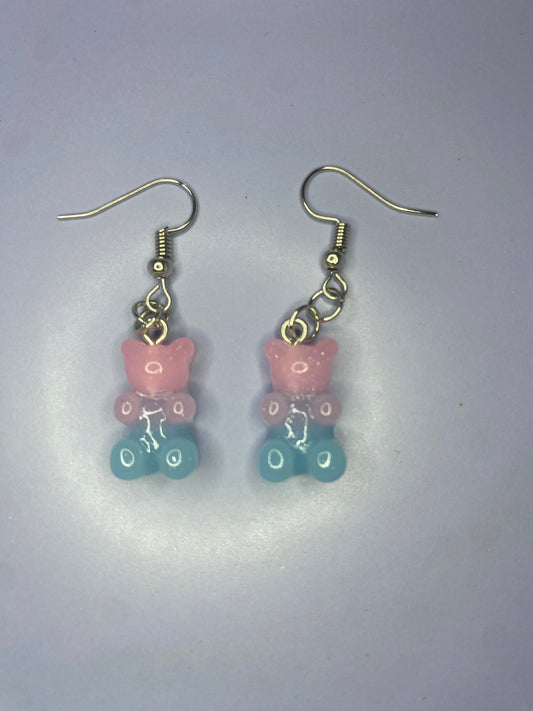 Pink/Blue Gummy Bear Earrings