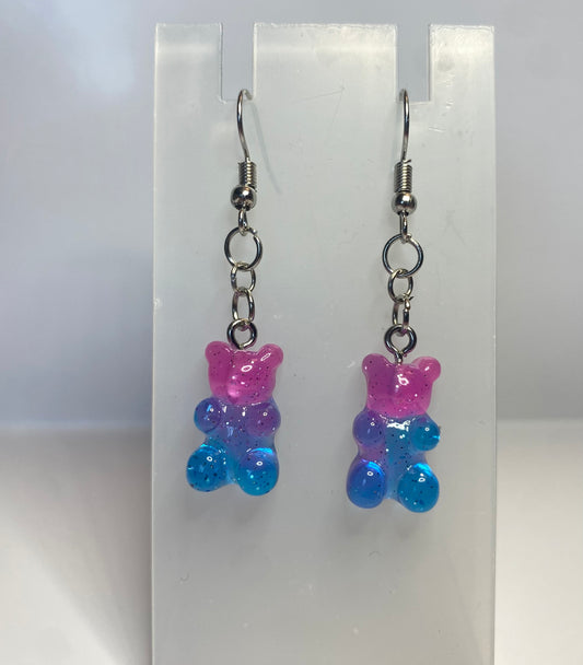 Pink/Blue Gummy Bear Earrings