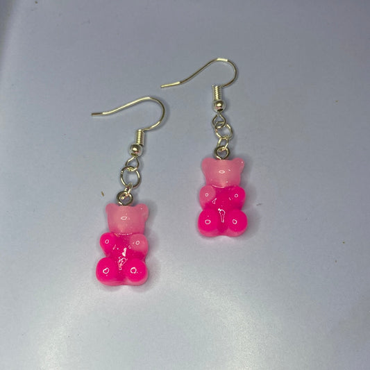 Pink Ombre Gummy Bear Earrings