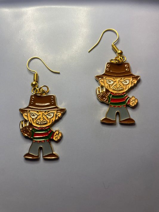 Freddy Krueger Earrings Gold