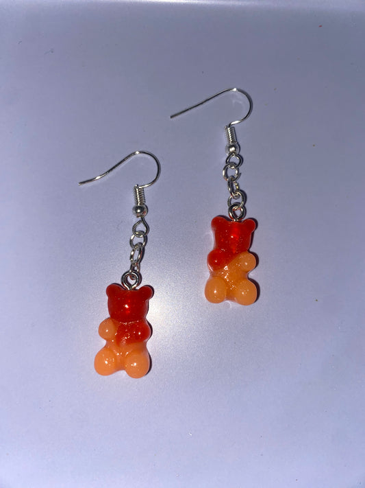 Red/Orange Gummy Bear Earrings