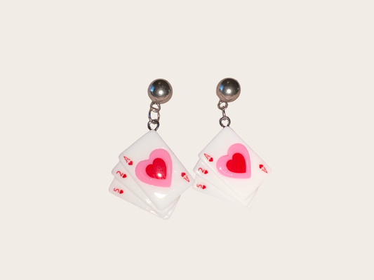 Silver Card Earrings